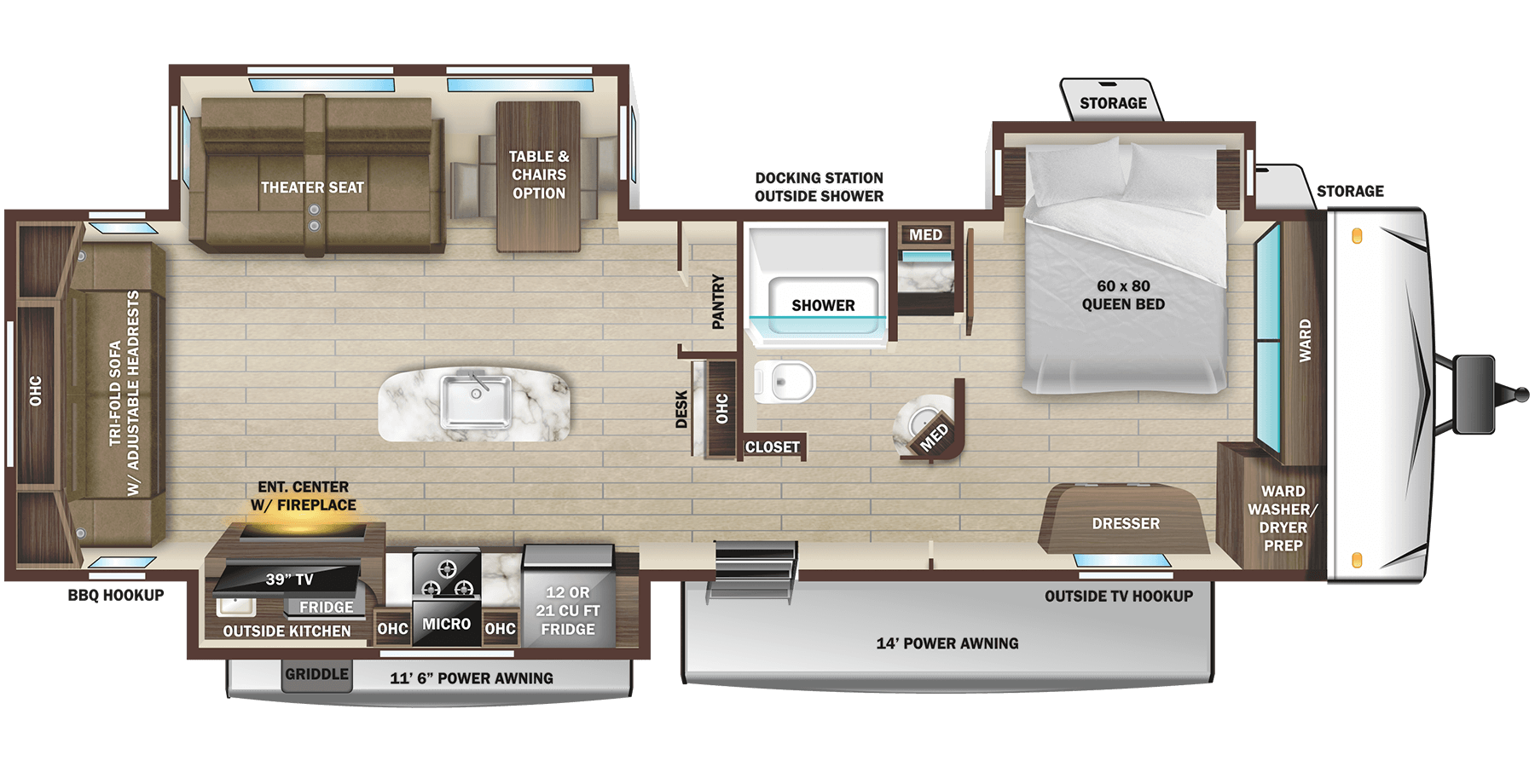 travel trailer floor plans with rear bathroom