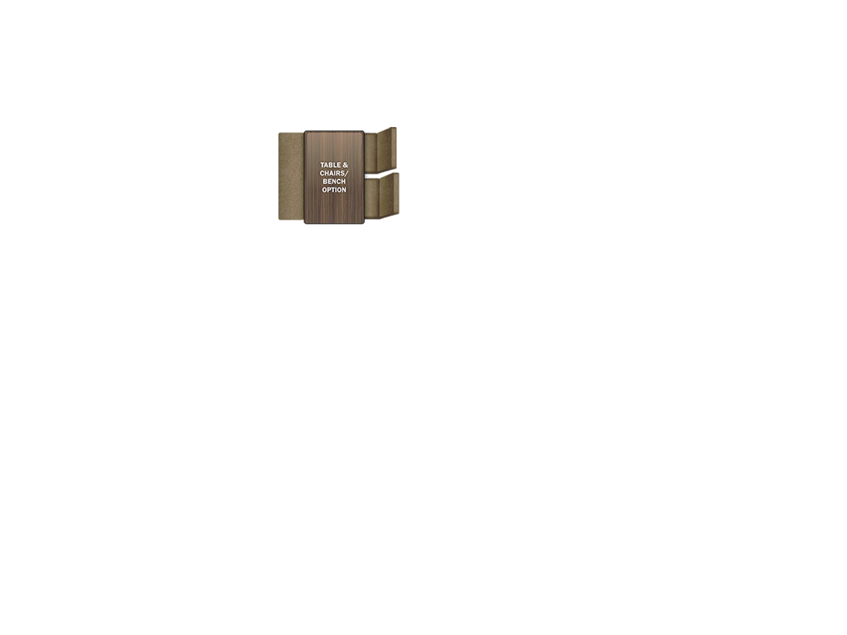Table, chairs and bench