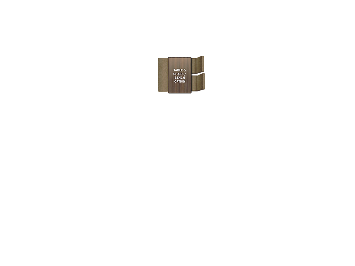 Table, chairs and bench